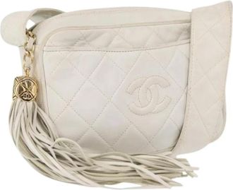 Chanel Pre-owned Cross Body Bags, female, White, Size: ONE SIZE Pre-owned Cross Body Bag