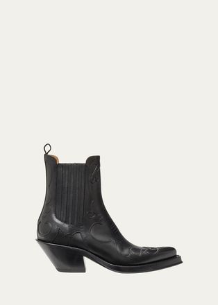 Gabriela Hearst 50mm Cassidy Leather Cowboy Ankle Boots