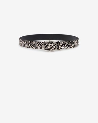 Isabel Marant Ceinture Lapae En Cuir - Femme - Z&egrave;bre / Palladium - Taille 75 - Isabel Marant - Id&eacute;es de cadeaux pour femme