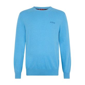 MC2 Saint Barth Round-neck Knitwear, male, Blue, Size: 2XL Regent Sweater