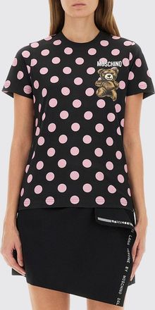 Moschino T-shirt in cotone a poi con Teddy Moschino Couture