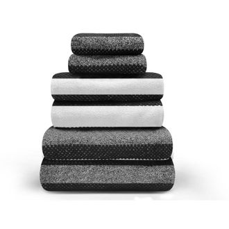TJ Hughes Royal Stripe Towels - Charcoal - Sheet - TJ Hughes