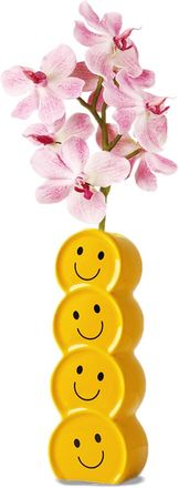OEM Jarr&oacute;n De Cer&aacute;mica Con Carita Sonriente, Jarr&oacute;n Decorativo De Cer&aacute;mica, Jarr&oacute;n De Cer&aacute;mica Amarillo, Jarr&oacute;n Peque&ntilde;o Para Sala De Estar, Dormitorio, Co