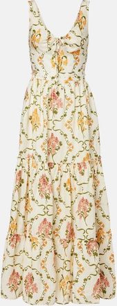 Agua Bendita Abito lungo Azulejo in lino