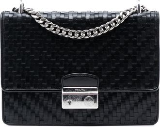 Prada Pre-owned Prada Woven Madras Leather Chain Flap Bag Ladies 49F7V80VQM9GEXPN