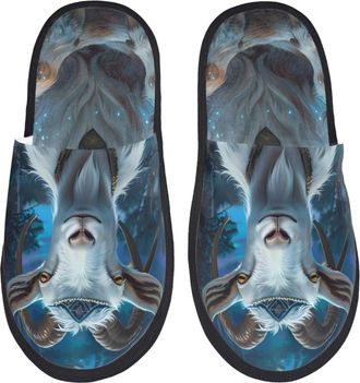 Generic Woods Meditating Goat Unisex Slippers Lightweight Shoes Soft House Shoes For Bedroom Winter Outdoor L