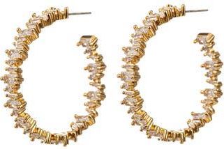 Eye Candy Los Angeles Cindy Cubic Zirconia Hoop Earrings in Silver at Nordstrom Rack