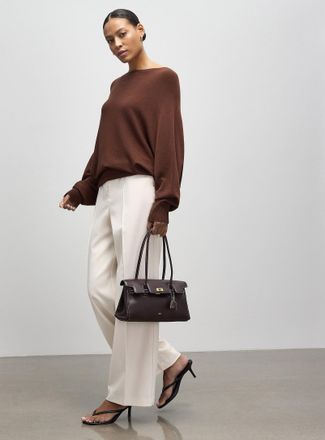 Contemporaine Womens Loose boat-neck sweater Exclusive collection from Italy