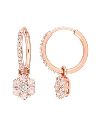 Rina Limor 10K Rose Gold 1.13 Ct. Tw. Diamond & Gemstone Floral Hoops