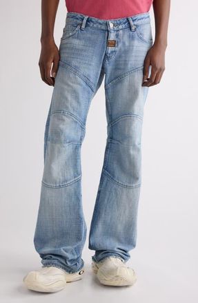 Balenciaga Fitted Low Rise Bootcut Jeans in 4200 Blue at Nordstrom, Size X-Small