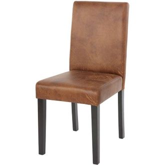 Hhg Hhg - Nunca Usado] Silla De Comedor Littau, Silla De Cocina, Tela/textil, Imitaci&oacute;n De Ante, Patas Oscuras