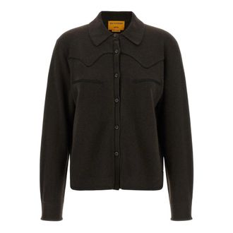 Guest In Residence Truien & Vesten, Dames, Bruin, XS, Kasjmier, Cropped Western Shirt
