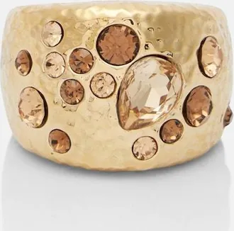 Oscar De La Renta Scramble embellished gold-plated ring