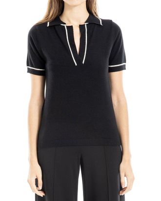 Max Studio V-Neck Polo Top