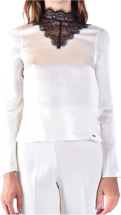 A|X Armani Exchange Blouse met lange mouwen - Dames - Blouses - Wit - S - Katoen - Overhemden
