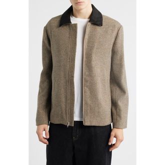 Krost Tweed Wool Blend Zip-Up Jacket in Tan Multi at Nordstrom, Size Xx-Large