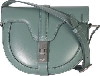 Celine Green Leather Besace Small 16 (Authentic Pre-Loved)