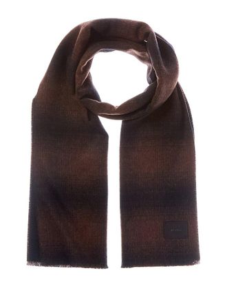 Vince Doubleface Face Shadow Plaid Wool & Cashmere-Blend Scarf