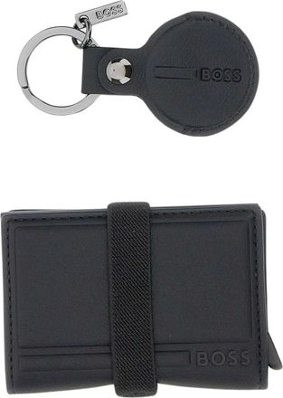 HUGO BOSS GB Secrid & TracerTag Cadeauset - Heren - Accessoires - Zwart - Maat: ONE Size Zijde