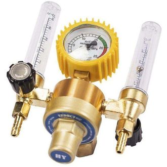Elle Regulador De Gas Arg&oacute;n/co2 - Reductor De Presi&oacute;n Para Soldadura Mig/tig - Caudal&iacute;metro De Doble Tubo - V&aacute;lvula De Control De Metal