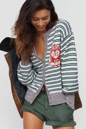 Maeve Balloon-Sleeve Cardigan