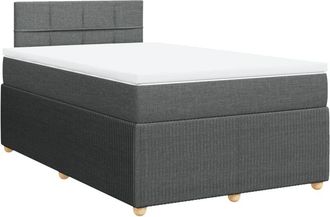 vidaXL Cama Box Spring Con Colch&oacute;n Tela Gris Oscuro 120x200 Cm Vidaxl