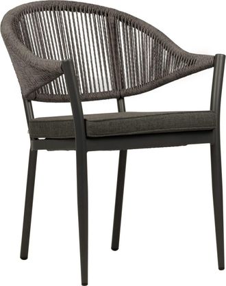 Global Interiors Hochwertiger Design Gartenstuhl Lion mit Armlehnen - Anthrazit