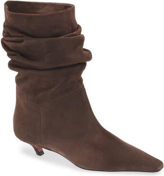 Amina Muaddi Jamie Slouch Bootie in Crosta Coffee at Nordstrom, Size 10.5Us