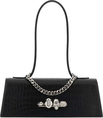 Alexander McQueen Alexander McQueen, Handbags, female, Black, Size: ONE SIZE Jewelled Top Handle
