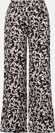 Asceno Loreto printed silk twill wide-leg pants