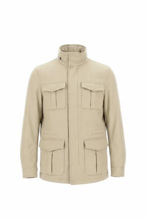 Herno Mens Four Pocket Utility Field Jacket In Naturale