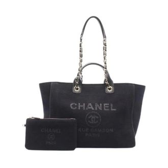 Chanel Pre-owned Deauville Canvas 2way Tote Bag - Pre-owned - Mujer - Negro - ONE SIZE