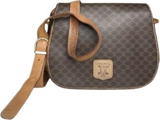 Celine Pre-owned Cross Body Bags, female, Brown, Size: ONE SIZE Pre-owned Vintage Leather Cross Body Bag