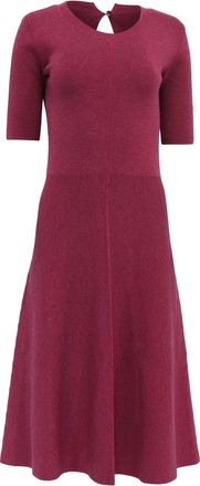 Altuzarra Knitted Midi Flared Dress in Burgundy Silk