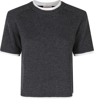 Semicouture Aida Sweater - Dames - Ronde hals truien - Grijs - M - Truien & Vesten