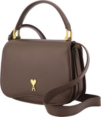 Ami Womens Paris Purse - Ami Leather Brown Calfskin Bags Handbags-Purses