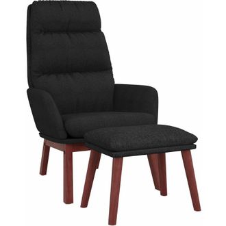 Nova Sill&oacute;n De Relax Con Reposapi&eacute;s Tela Negro Vidaxl