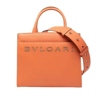 Bulgari Pre-owned Satchel - Dames - Pre-owned - Oranje - Maat: ONE Size Leer