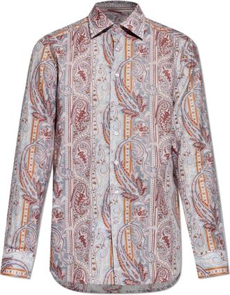 Etro Shirt met patroon - Heren - Casual Overhemden - Veelkleurig - 2XL - Katoen - Overhemden