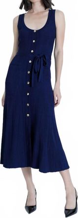 Karina Grimaldi Mila Knit Maxi Dress In Navy