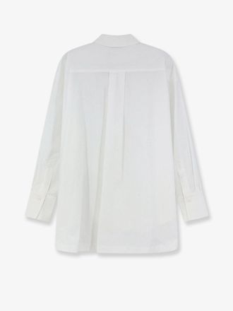 The Attico Embroidered Logo Cotton Shirt - White