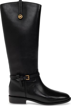Michael Kors Beverly Platte Laars - Dames - Hoge Laarzen - Zwart - 36 EU - Leer - Schoenen