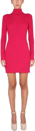 Dsquared2 Fitted High Neck Ribbed Knit Dress