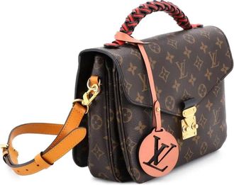 Louis Vuitton Borsa a tracolla Metis in tela con monogramma e pelle con manico intrecciato - Marrone