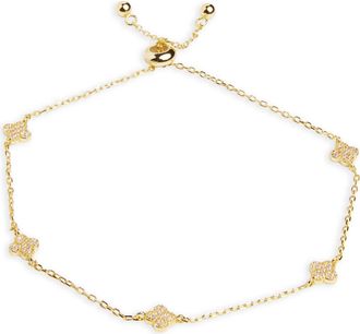 Argento Vivo Clover Station Slider Bracelet in Gold at Nordstrom