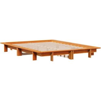 vidaXL Vidaxl - Estructura De Cama Sin Colch&oacute;n Madera Maciza Marr&oacute;n 120x190 Cm