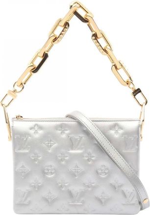 Louis Vuitton 2021-2025 Monogram Embossed Puffy Lambskin Coussin PM shoulder bag - Silver