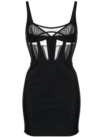 MUGLER Jurk met vlakken - Zwart