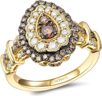 Le Vian Ladies Chocolate Diamonds Rings set in 14K Strawberry Gold