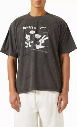 DOMREBEL Lender Graphic Cotton T-Shirt In Faded Black
